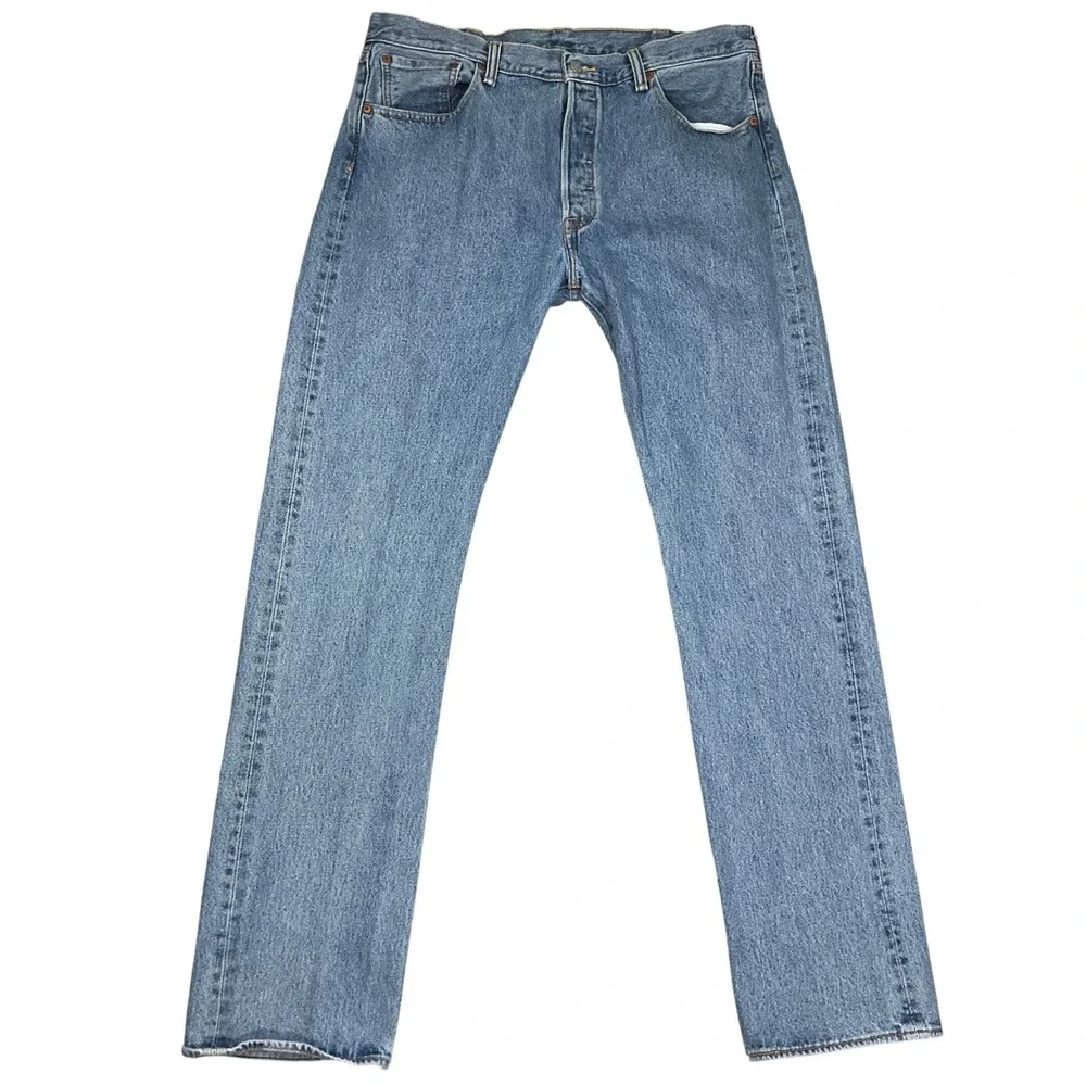Levi's 501‎ Mens 38W 36L Blue Fade Button Fly Original Fit Straight Leg Retro